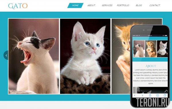 HTML шаблон сайта о кошках — Gato
