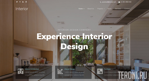 HTML шаблон сайта по дизайну интерьера — Interior Design