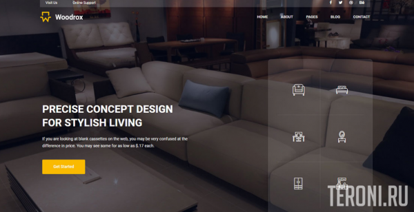 HTML шаблон сайта дизайнера мебели — Woodrox