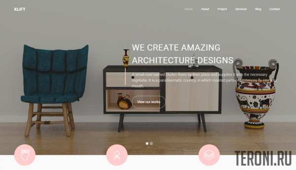 HTML шаблон сайта дизайна интерьера — Klift