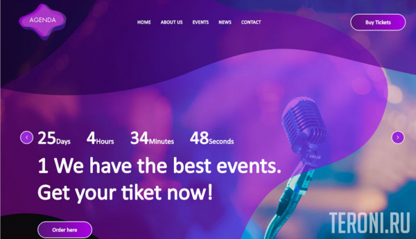 HTML шаблон для музыкального сайта — Agenda