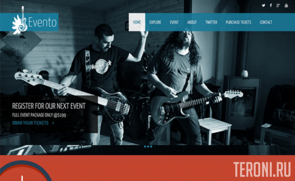 HTML шаблон для музыкального сайта — Evento