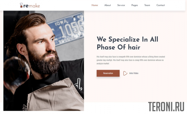 HTML шаблон для сайта парикмахера — Remake