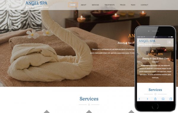 HTML шаблон для сайта спа-салона — Angel spa