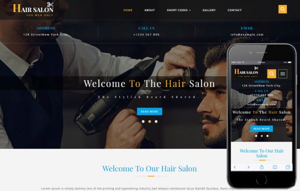 HTML шаблон для сайта барбершопа — Hair Salon