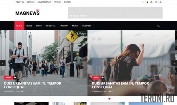Новостной HTML шаблон — Magnews