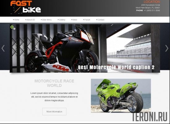 FastBike 91 – шаблон Joomla 3 сайта про мотоциклы