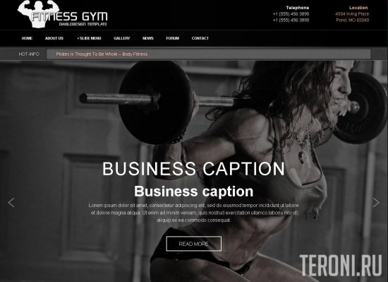 Fitnes Gym – шаблон Joomla 3 для тренажерного зала