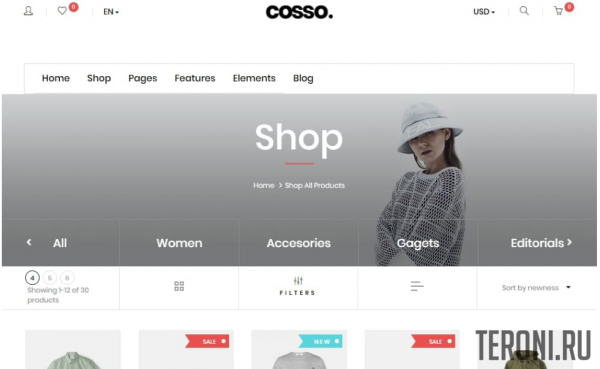 HTML шаблон интернет-магазина — Cosso