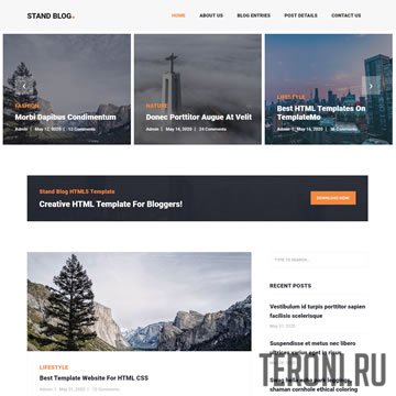 Stand Blog — адаптивный блоговый HTML шаблон