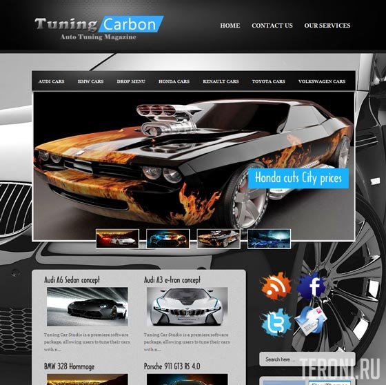 Авто шаблон WordPress — Tuning Carbon