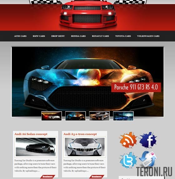 Авто шаблон WordPress — Racing Driver