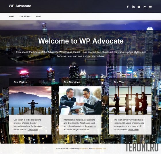 Адаптивный бизнес шаблон WordPress — The Advocate