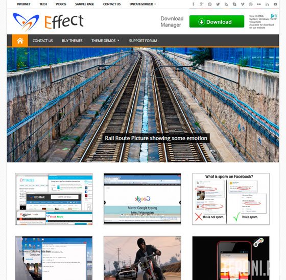 Адаптивный бизнес шаблон WordPress — Effect