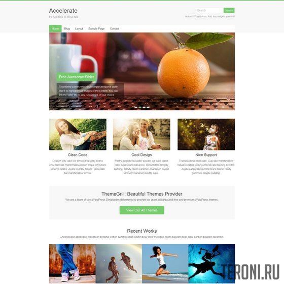 Адаптивный бизнес шаблон WordPress — Accelerate
