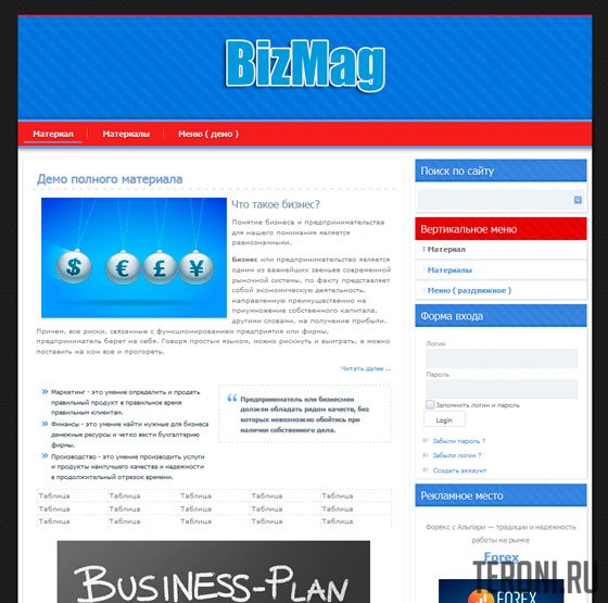 Адаптивный бизнес шаблон WordPress — BizMag