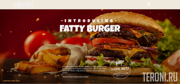 Bootstrap шаблон Landing Page для ресторана — Burger