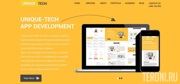 Bootstrap шаблон портфолио — Unique Tech