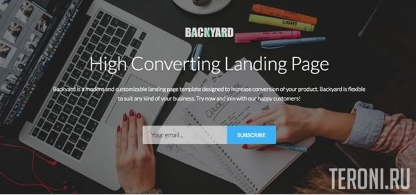 Bootstrap шаблон Landing Page — Backyard