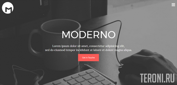 Bootstrap шаблон портфолио — Moderno