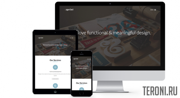 Бизнес шаблон сайта на Bootstrap — Sprint