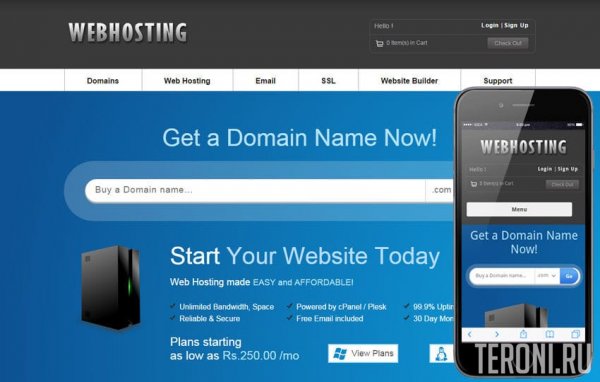 HTML шаблон сайта хостинг-компании — Web Hosting