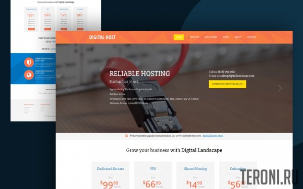 HTML шаблон сайта хостинг-компании — Digital Hosting