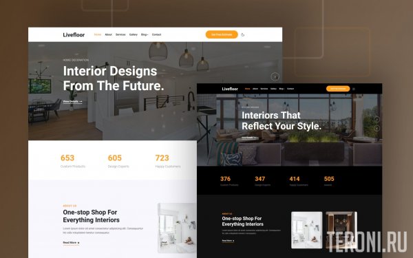HTML шаблон сайта интерьера и мебели — Livefloor