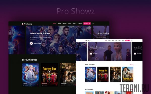 HTML шаблон киносайта — Pro Showz