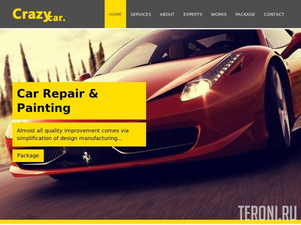 Bootstrap шаблон Landing Page — Crazy Car Repair