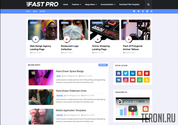 Бизнес шаблон для Blogger - FastPro