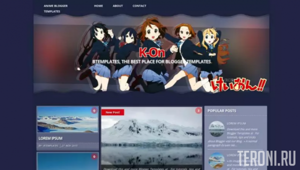 Аниме шаблон для Blogger - О K-On !!