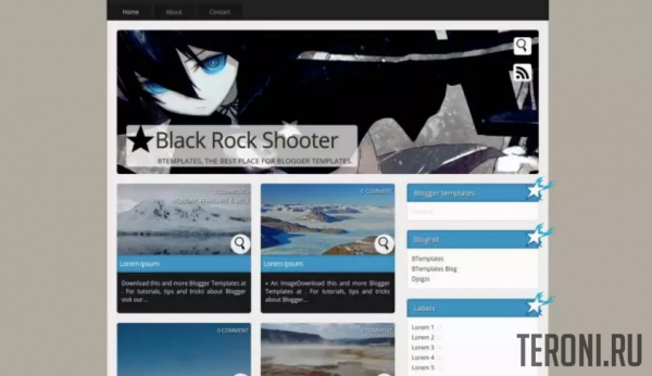 Аниме шаблон для Blogger - Black Rock Shooter