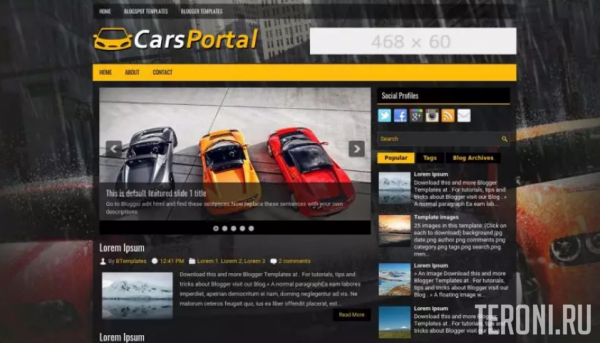 Авто шаблон для Blogger - CarsPortal