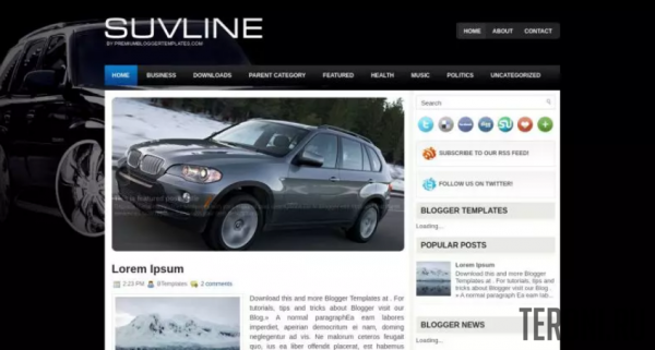 Авто шаблон для Blogger - SuvLine