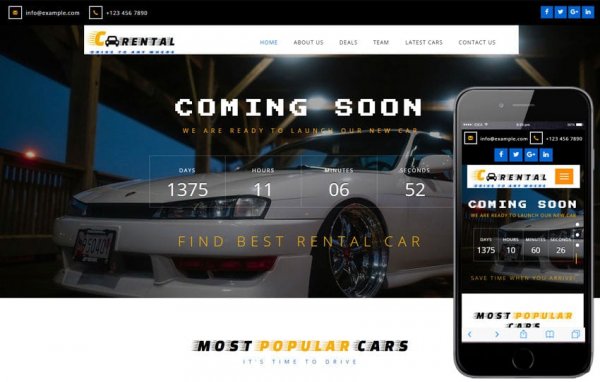 Адаптивный HTML шаблон прокат автомобилей — Car Rental