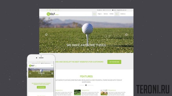 Спортивный Bootstrap шаблон — Golf World