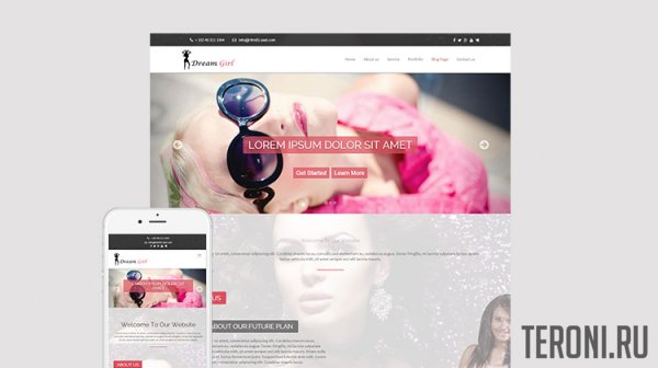 Bootstrap шаблон Landing Page — Dream Girl