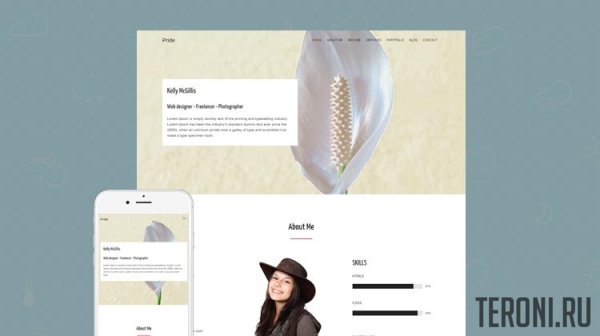 Bootstrap шаблон для портфолио — Pride