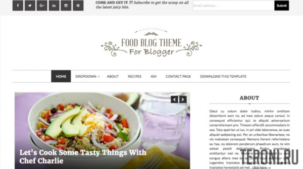 Кулинарный шаблон для Blogger — Food-Blog