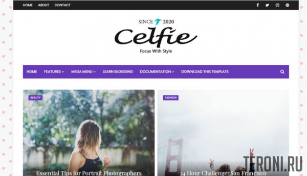 Адаптивный блоговый шаблон Blogger — Celfie