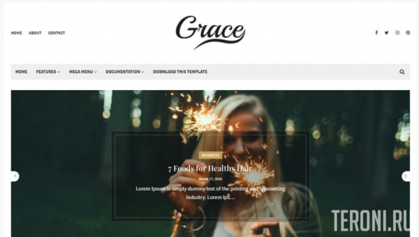 Адаптивный блоговый шаблон Blogger — Grace