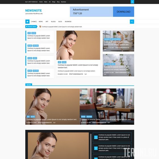 Новостной шаблон WordPress — NewsNote