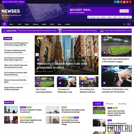 Новостной шаблон WordPress — Newses