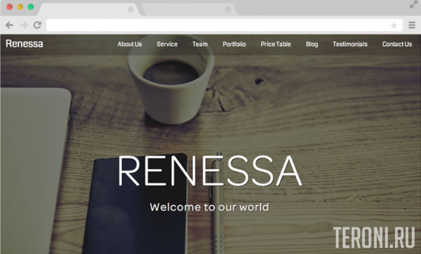 Bootstrap шаблон одностраничника — Renessa