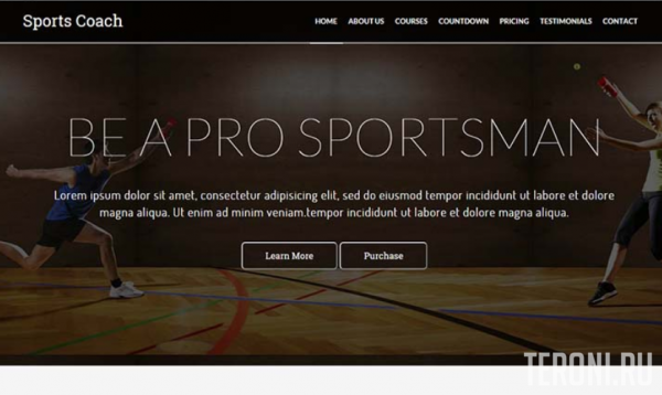 Bootstrap шаблон спортивного сайта — Sports Coach