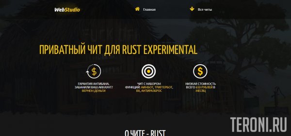 HTML шаблон по продаже читов RUST