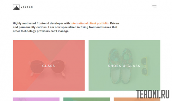 Bootstrap шаблон для сайта портфолио — Volcan