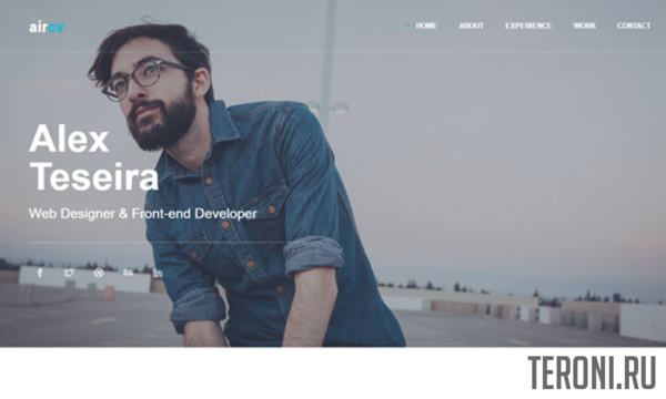Bootstrap шаблон для сайта портфолио — AirCV